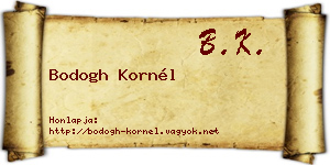Bodogh Kornél névjegykártya
